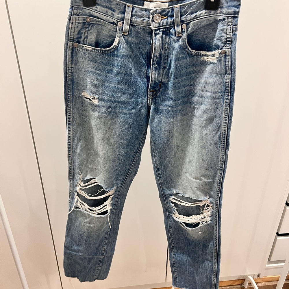 SLVRLAKE Relaxed Ripped Blue Jeans